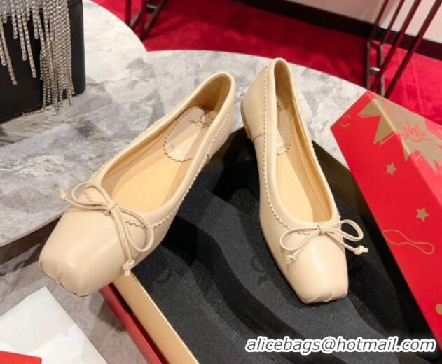 Unique Style Christian Louboutin Mamadrague Ballerinas Flat in Nappa Leather Nude 915033