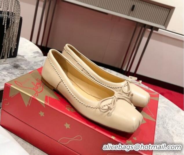 Unique Style Christian Louboutin Mamadrague Ballerinas Flat in Nappa Leather Nude 915033