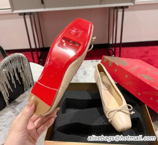 Unique Style Christian Louboutin Mamadrague Ballerinas Flat in Nappa Leather Nude 915033