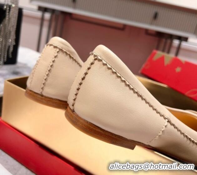 Unique Style Christian Louboutin Mamadrague Ballerinas Flat in Nappa Leather Nude 915033