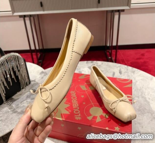 Unique Style Christian Louboutin Mamadrague Ballerinas Flat in Nappa Leather Nude 915033