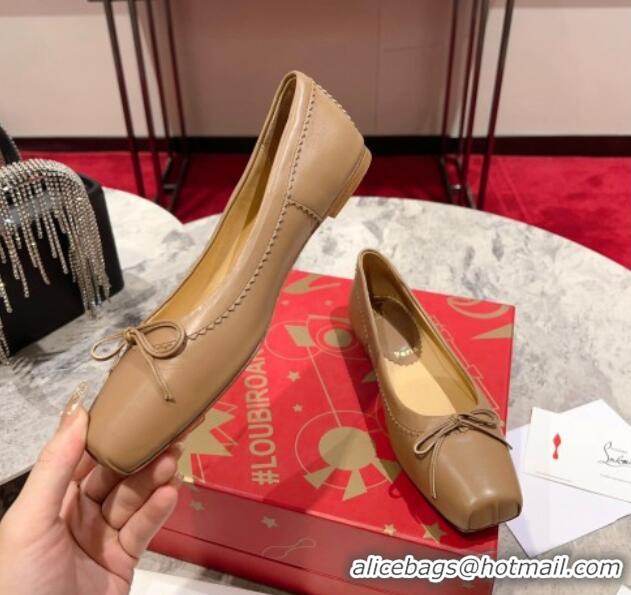 Trendy Design Christian Louboutin Mamadrague Ballerinas Flat in Nappa Leather Brown 915035