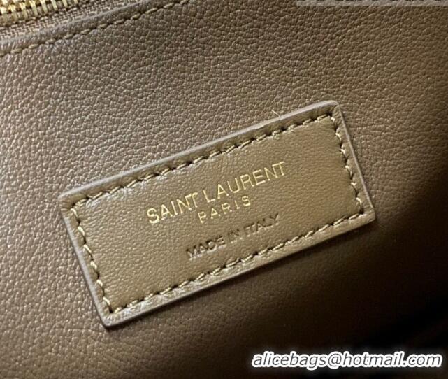 Top Quality Saint Laurent LE 5 À 7 Soft Small Hobo Bag in Smooth Leather 713938 Khaki 2023