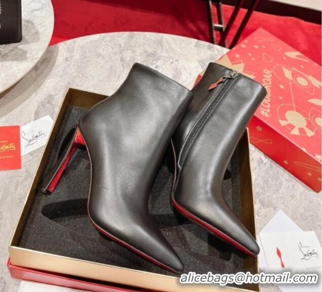 Lower Price Christian Louboutin Condora Ankle Boots 10cm in Calf Leather Black 915042