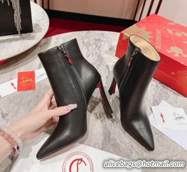 Lower Price Christian Louboutin Condora Ankle Boots 10cm in Calf Leather Black 915042