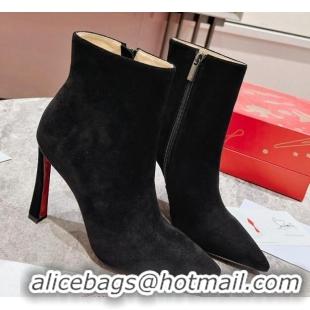 Low Cost Christian Louboutin Condora Ankle Boots 10cm in Suede Black 915043