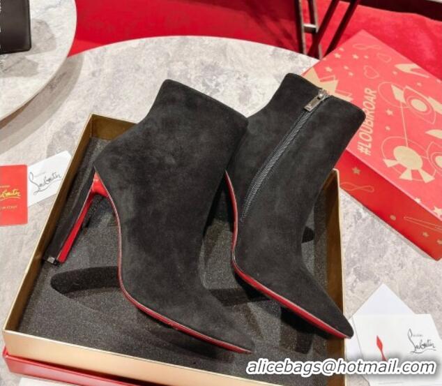 Low Cost Christian Louboutin Condora Ankle Boots 10cm in Suede Black 915043