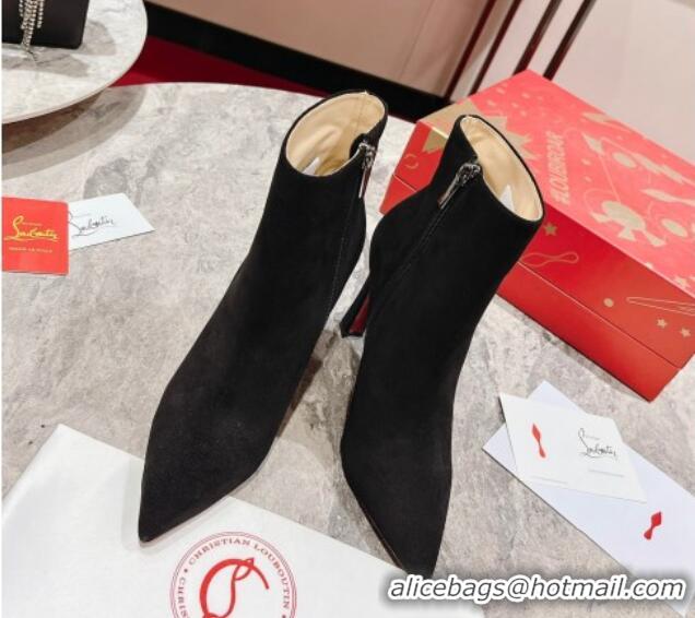 Low Cost Christian Louboutin Condora Ankle Boots 10cm in Suede Black 915043