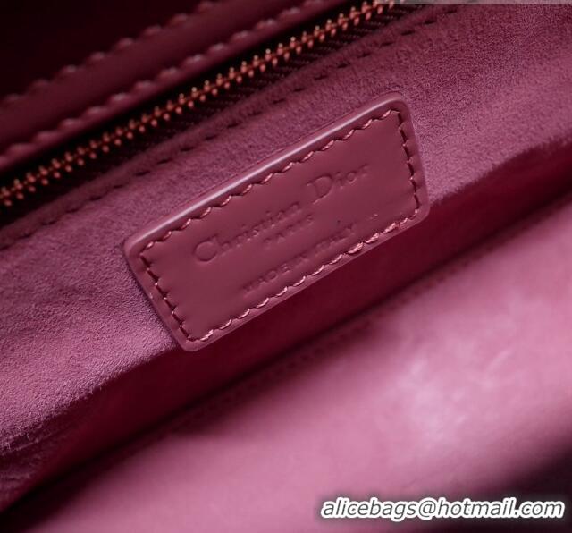 New Style Dior Small Lady Dior Bag in Patent Leather CD2802 Bean Paste Pink 2023