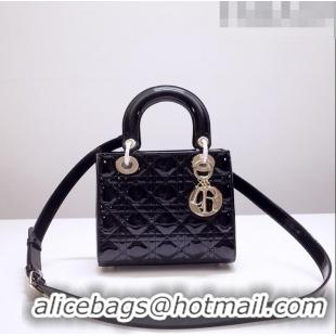 Super Quality Dior Small Lady Dior Bag in Patent Leather CD2802 Black 2023