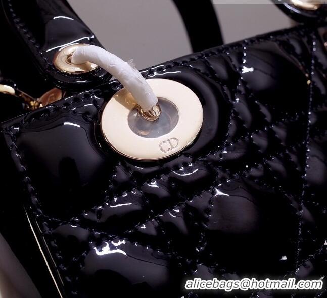 Super Quality Dior Small Lady Dior Bag in Patent Leather CD2802 Black 2023