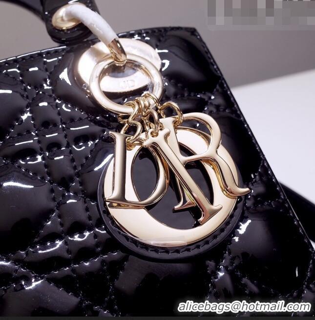 Super Quality Dior Small Lady Dior Bag in Patent Leather CD2802 Black 2023