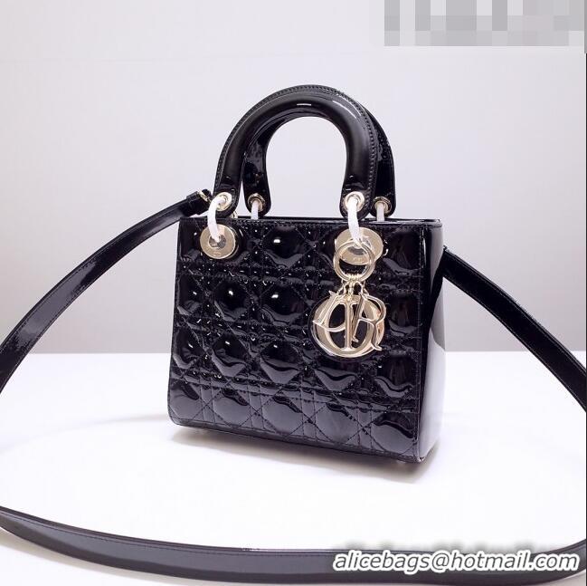 Super Quality Dior Small Lady Dior Bag in Patent Leather CD2802 Black 2023