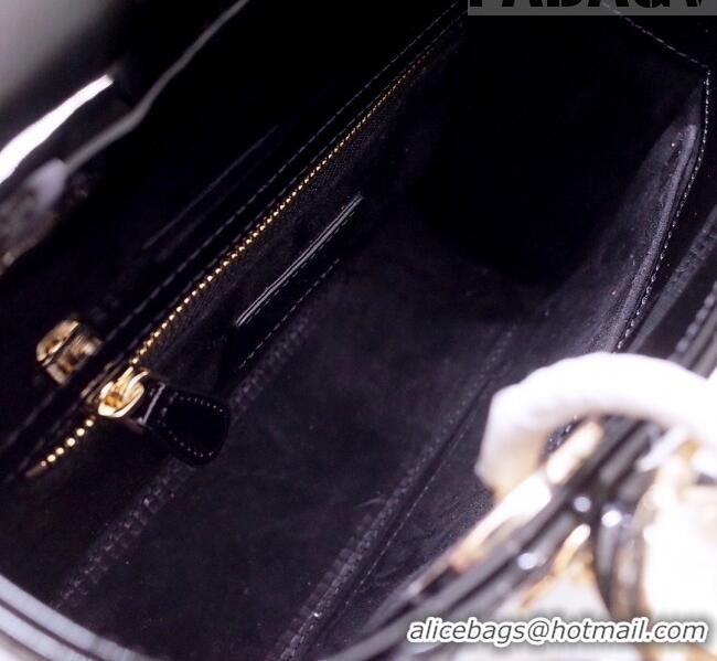 Super Quality Dior Small Lady Dior Bag in Patent Leather CD2802 Black 2023