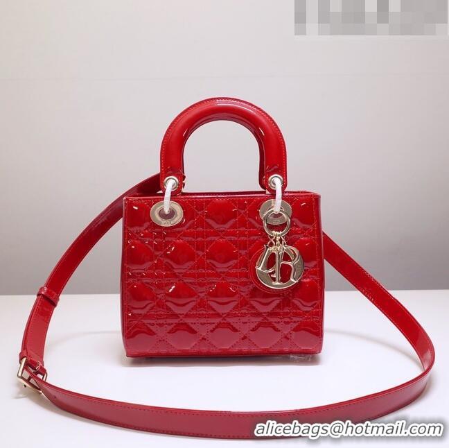 Trendy Design Dior Small Lady Dior Bag in Patent Leather CD2802 Red 2023