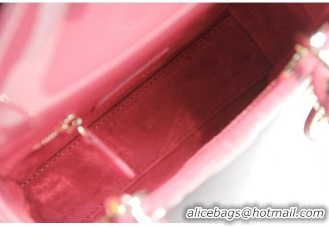 Shop Best Dior Mini Lady Dior Bag in Patent Leather CD2808 Pink 2023 (Two Straps)