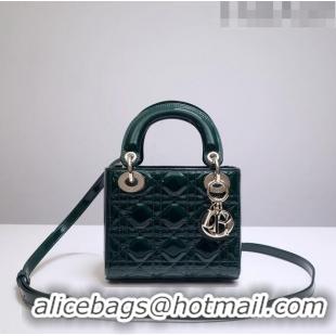 Promotional Dior Mini Lady Dior Bag in Patent Leather CD2808 Green/Gold 2023