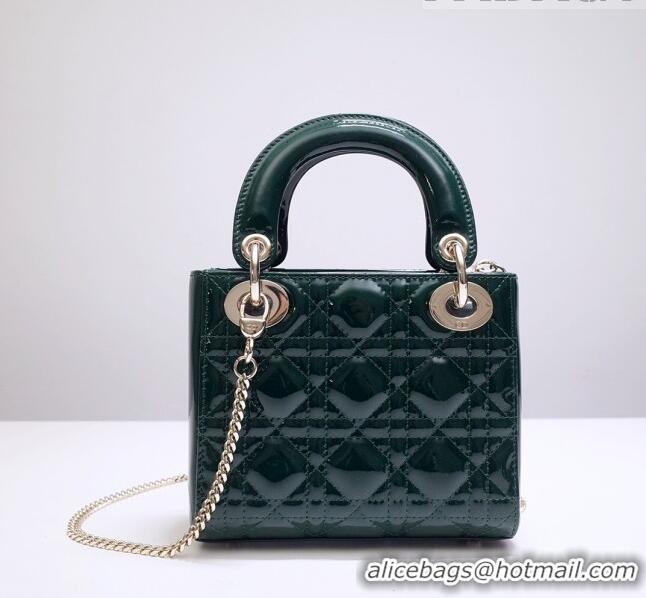 Promotional Dior Mini Lady Dior Bag in Patent Leather CD2808 Green/Gold 2023