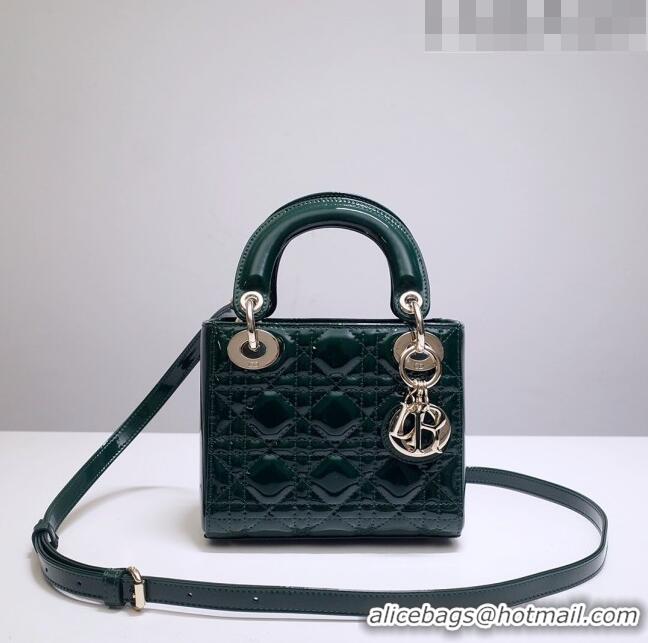 Promotional Dior Mini Lady Dior Bag in Patent Leather CD2808 Green/Gold 2023