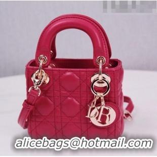 Famous Brand Dior Micro Lady Dior Bag in Cannage Lambskin CD2821 Pink 2023