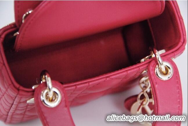 Famous Brand Dior Micro Lady Dior Bag in Cannage Lambskin CD2821 Pink 2023