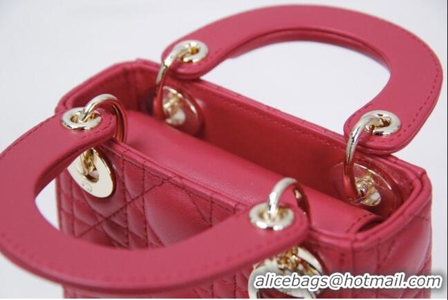 Famous Brand Dior Micro Lady Dior Bag in Cannage Lambskin CD2821 Pink 2023