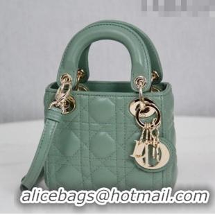 Buy Fashionable Dior Micro Lady Dior Bag in Cannage Lambskin CD2821 Green 2023