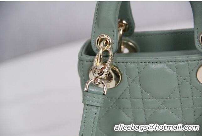 Buy Fashionable Dior Micro Lady Dior Bag in Cannage Lambskin CD2821 Green 2023