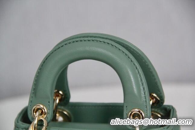 Buy Fashionable Dior Micro Lady Dior Bag in Cannage Lambskin CD2821 Green 2023