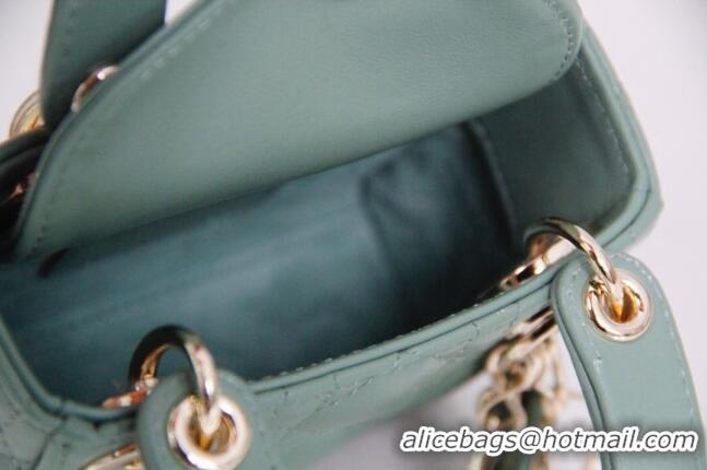 Buy Fashionable Dior Micro Lady Dior Bag in Cannage Lambskin CD2821 Green 2023