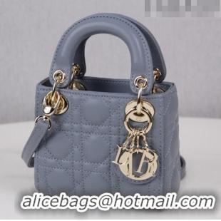 Best Price Dior Micro Lady Dior Bag in Cannage Lambskin CD2821 Grey 2023