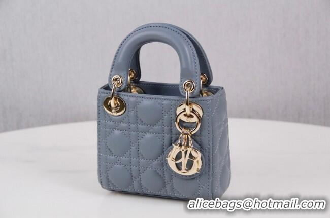 Best Price Dior Micro Lady Dior Bag in Cannage Lambskin CD2821 Grey 2023