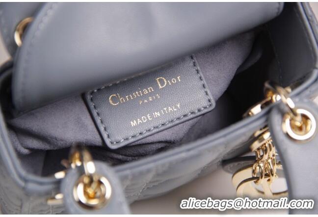 Best Price Dior Micro Lady Dior Bag in Cannage Lambskin CD2821 Grey 2023