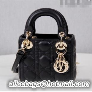 Well Crafted Dior Micro Lady Dior Bag in Cannage Lambskin CD2821 Black 2023