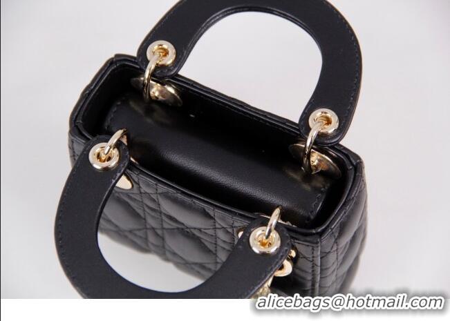 Well Crafted Dior Micro Lady Dior Bag in Cannage Lambskin CD2821 Black 2023