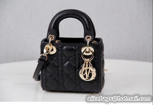 Well Crafted Dior Micro Lady Dior Bag in Cannage Lambskin CD2821 Black 2023