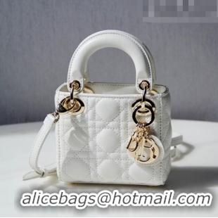 Good Product Dior Micro Lady Dior Bag in Cannage Lambskin CD2821 White 2023