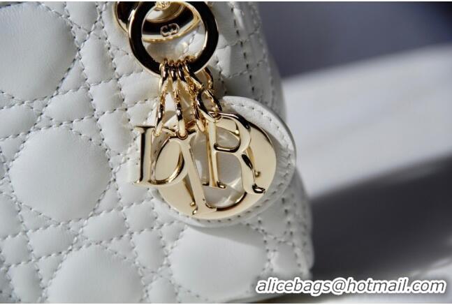 Good Product Dior Micro Lady Dior Bag in Cannage Lambskin CD2821 White 2023