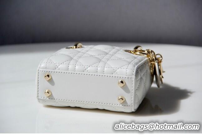 Good Product Dior Micro Lady Dior Bag in Cannage Lambskin CD2821 White 2023