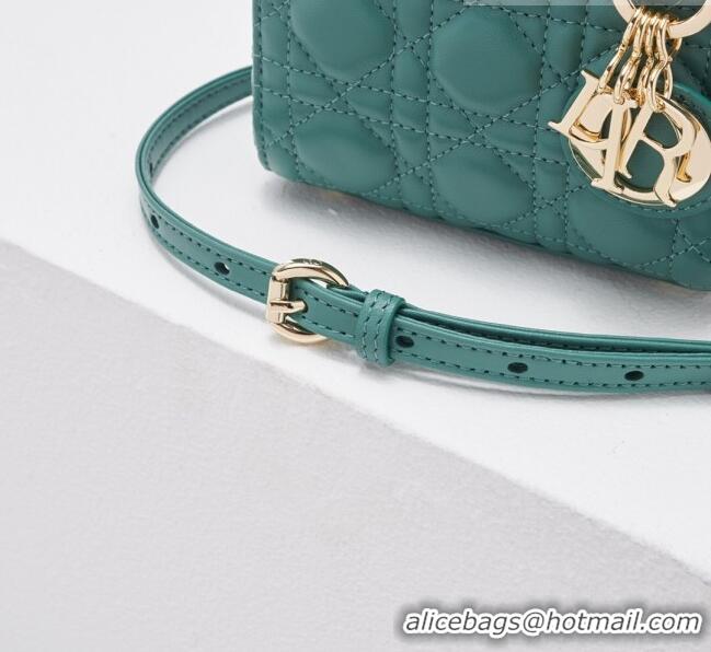 Top Grade Dior Micro Lady Dior Bag in Cannage Lambskin CD2821 Green 2023