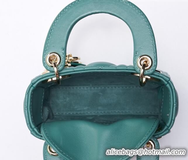 Top Grade Dior Micro Lady Dior Bag in Cannage Lambskin CD2821 Green 2023