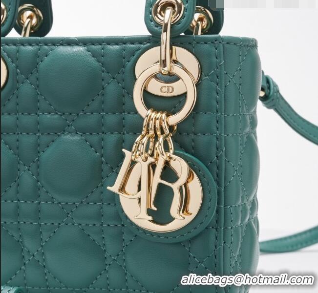 Top Grade Dior Micro Lady Dior Bag in Cannage Lambskin CD2821 Green 2023