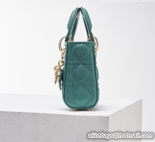 Top Grade Dior Micro Lady Dior Bag in Cannage Lambskin CD2821 Green 2023