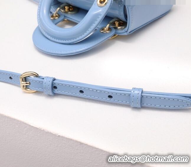 Most Popular Dior Micro Lady Dior Bag in Patent Leather CD2821 Sky Blue 2023