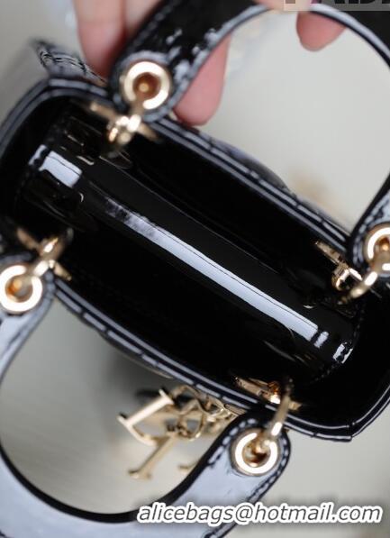 New Design Dior Micro Lady Dior Bag in Patent Leather CD2822 Black 2023