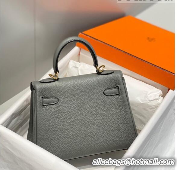 Top Quality Hermes Kelly Mini Bag 20cm in Togo Calfskin H20 Cloud Grey 2023