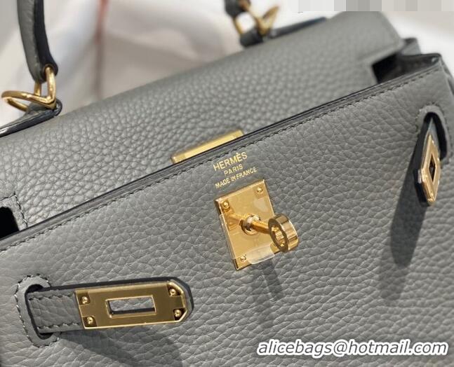 Top Quality Hermes Kelly Mini Bag 20cm in Togo Calfskin H20 Cloud Grey 2023