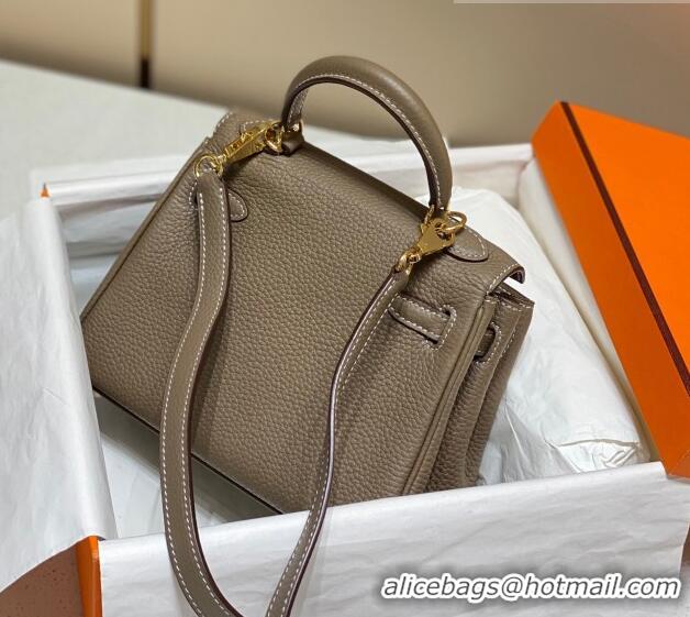 Best Product Hermes Kelly Mini Bag 20cm in Togo Calfskin H20 Elephant Grey 2023