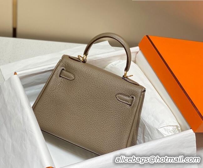 Best Product Hermes Kelly Mini Bag 20cm in Togo Calfskin H20 Elephant Grey 2023