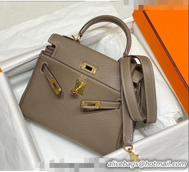 Best Product Hermes Kelly Mini Bag 20cm in Togo Calfskin H20 Elephant Grey 2023